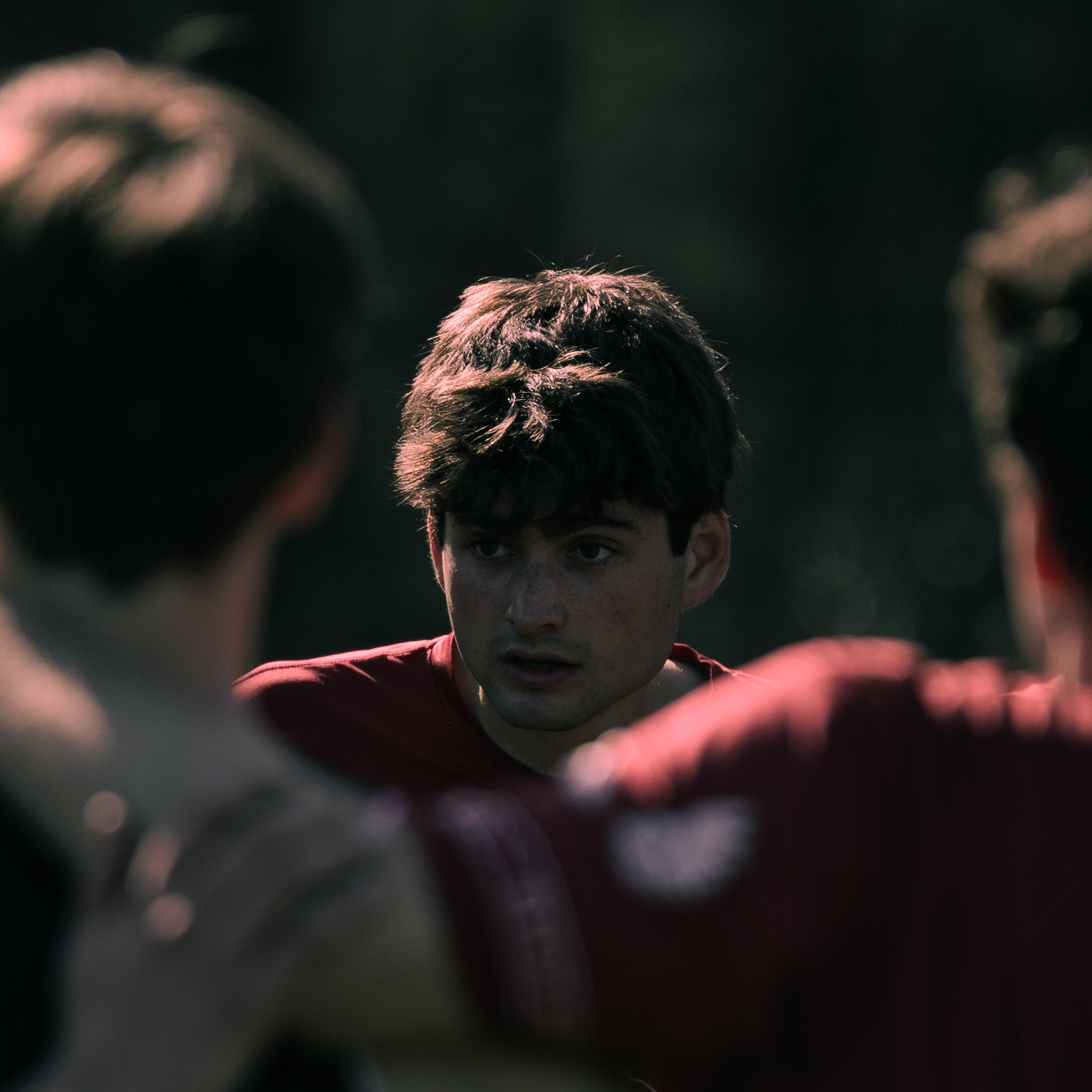 Postgame Photo of a Player in the Huddle